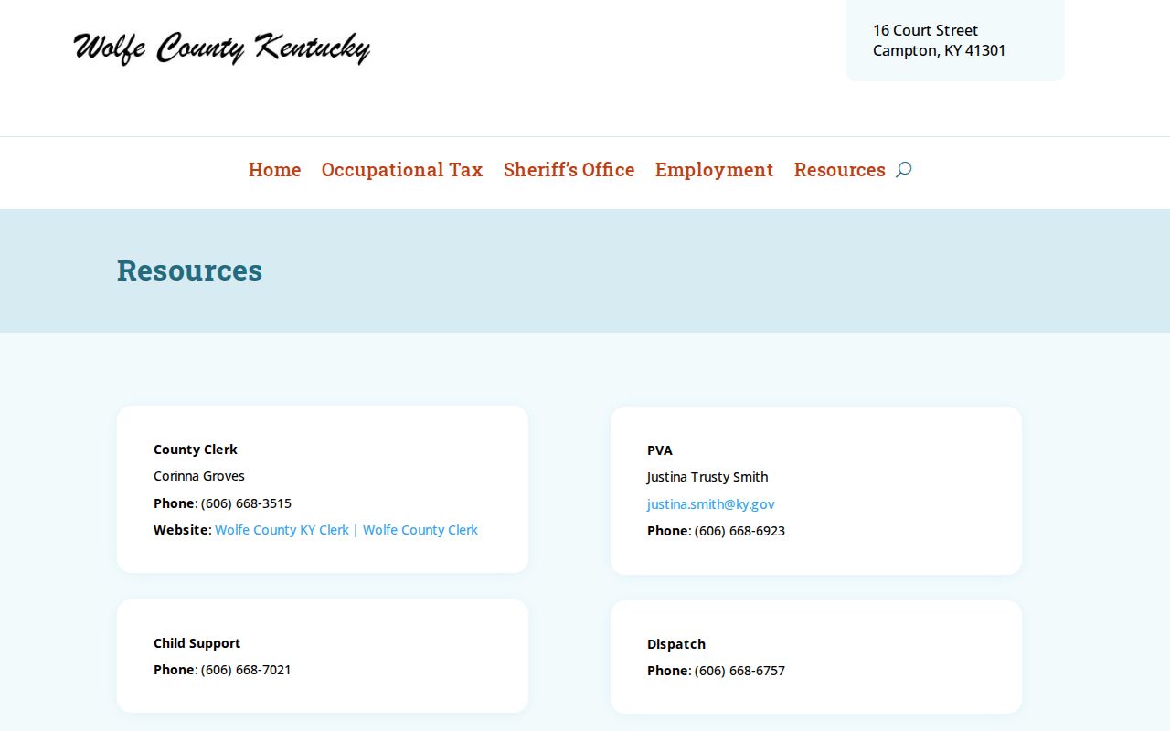 Wolfe County criminal records official resource directory
