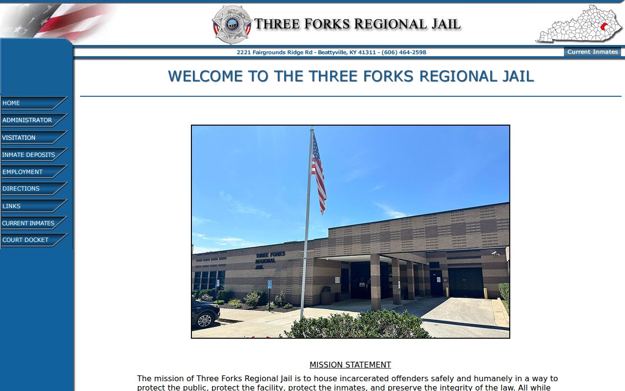 Three Forks Regional Jail source for Wolfe County arrest and booking records